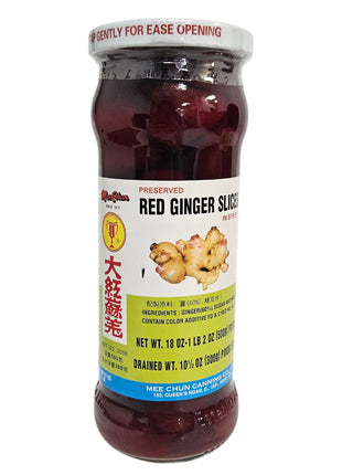 MEI CHUN GINGER SLICED IN SYRUP 美珍 大紅酥薑(18 OZ)
