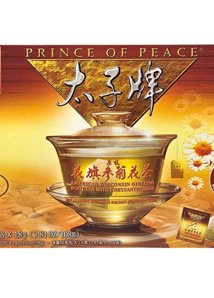 PRINCE OF PEACE AMERICAN GINSENG TEA WITH CHRYSANTHEMUIM 太子 原枝花旗參菊花茶包(2x30'S)