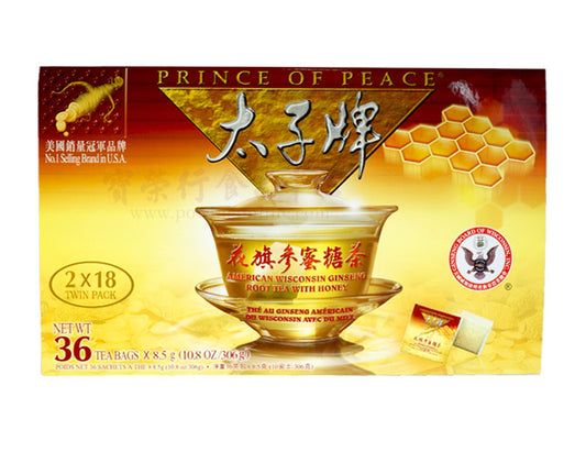PRINCE OF PEACE AMERICAN GINSENG HONEY ROOT TEA 太子 原枝花旗參蜜糖茶(2x18'S)
