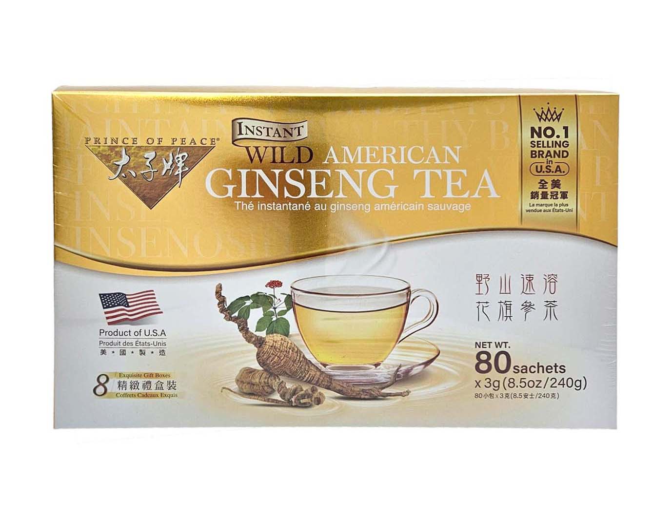 PRINCE OF PEACE INSTANT WILD AMERICAN GINSENG TEA 太子 野山花旗參速溶茶(80'Sx3G)
