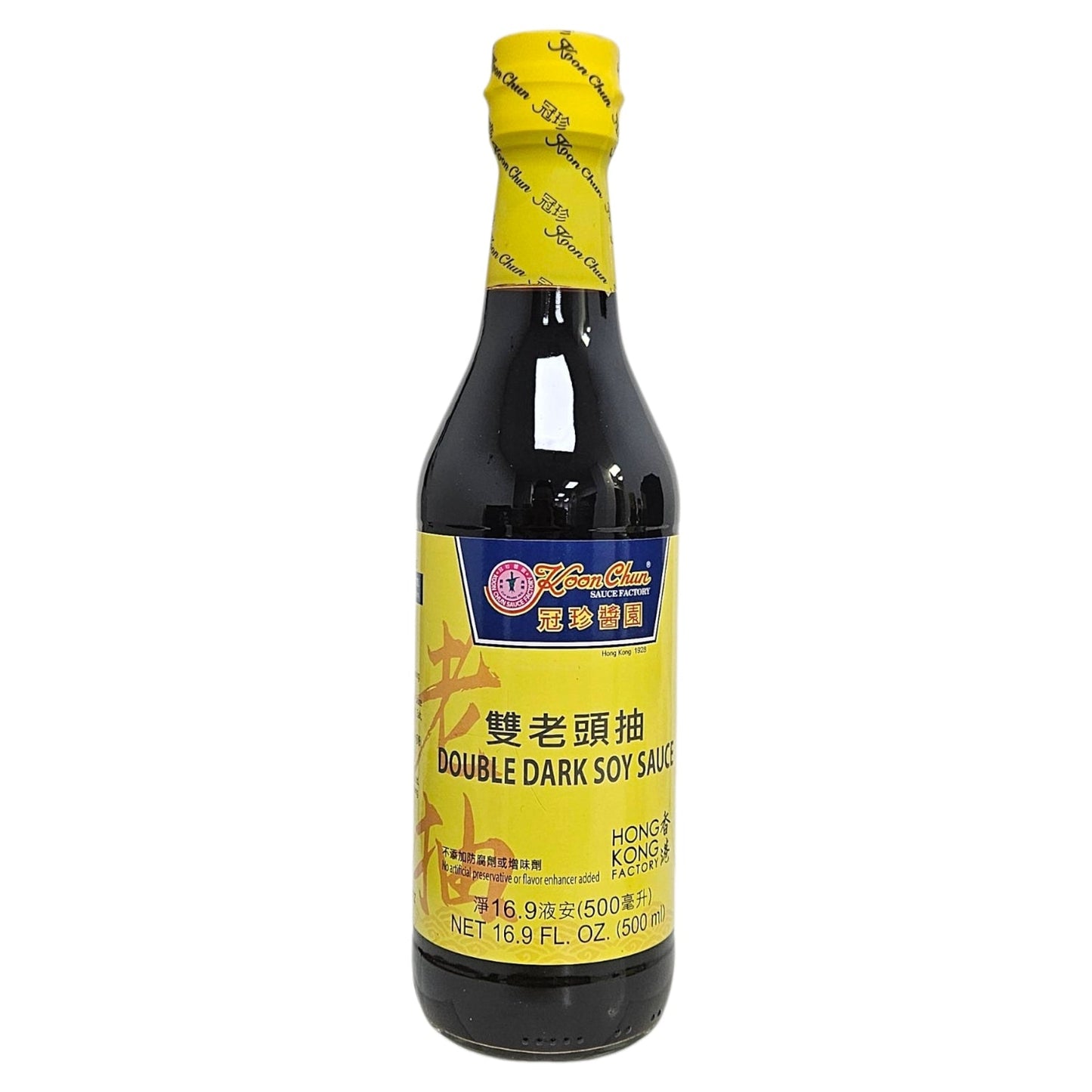 KOON CHUN DOUBLE BLACK SOY SAUCE 冠珍 雙老頭抽(16.9 OZ)
