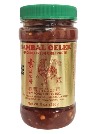 HUY FONG  SAMBAL OELEK GROUND FRESH CHILI PASTE 匯豐 素辣椒醬(8 OZ)