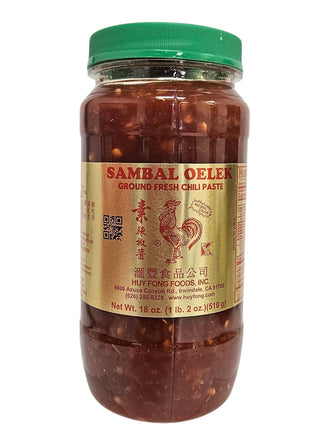 HUY FONG SAMBAL OELEK GROUND FRESH CHILI PASTE 匯豐 素辣椒醬(18 OZ)