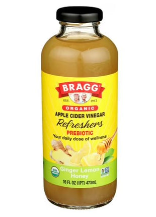 BRAGG ORGANIC APPLE CIDER-GINGER LEMON HONEY 有機蘋果醋*蜂蜜檸檬薑味*（16 OZ）