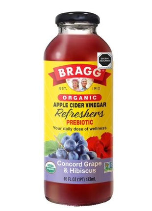 BRAGG ORGANIC APPLE CIDER-CONCORD GRAPE&HIBISCUS 有機蘋果醋*葡萄味*(16 OZ)