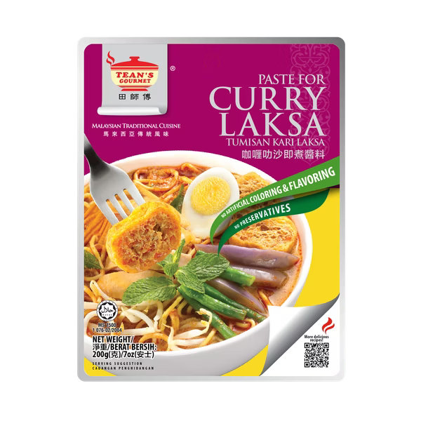 TEAN'S GOURMET CURRY LAKSA PASTE 田師傅 咖哩叻沙即煮醬料(7.05 OZ)