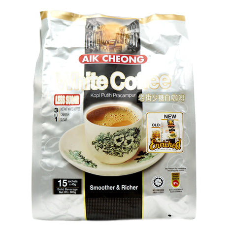 AIK CHEONG ENRICHED WHITE CAFE LESS SUGAR 益昌 更香濃白咖啡*少糖三合一*(12x40 G)
