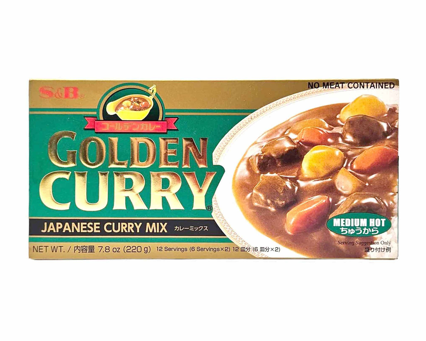 S & B GOLDEN JAPANESE CURRY MIX (MEDIUM HOT)咖喱調味料*中辣*(7.8 OZ)