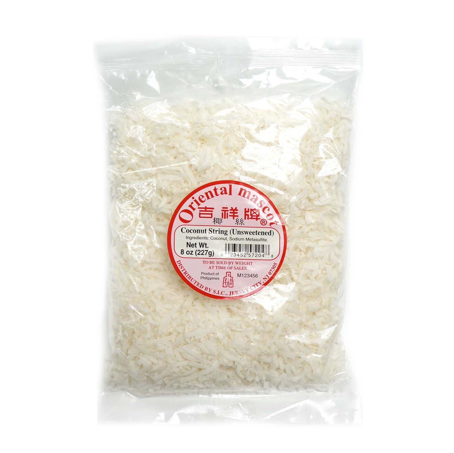 ORIENTAL MESCOT COCONUT STRING (UNSWEETENED) 吉祥 椰絲*粗*(8 OZ)