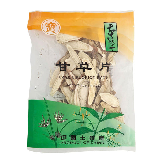 DRIED LIPUORICE SLICED (GAN CAO PIAN) 寶字 甘草片(4 OZ)