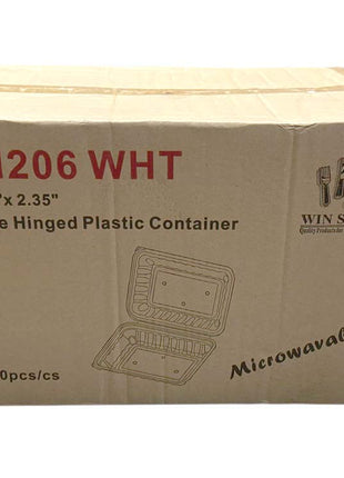 TERRM  HINGED COMPT WHITE 外賣飯盒(9X6X2.35)