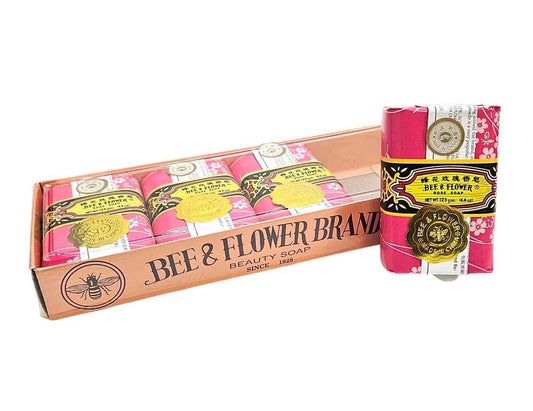BEE & FLOWER ROSE SOAP 蜂花 玫瑰花香皂(4 PCS)