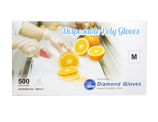 POLY GLOVES 一次性手套*薄M*（500’S）